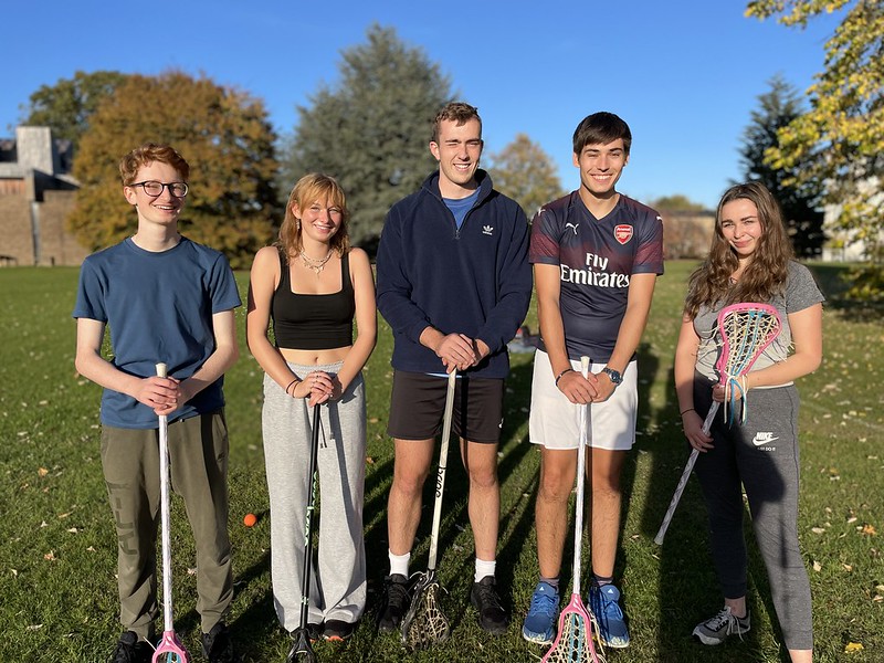 students playing lacrosse